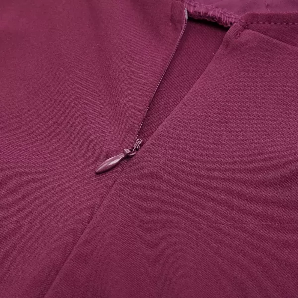 GRACE KARIN Women Sleeveless Lace Patchwork Deep VNeck A Line Flared Party DressPurple Red