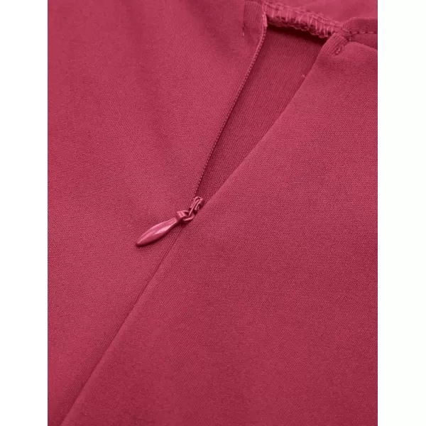 GRACE KARIN Women Sleeveless Lace Patchwork Deep VNeck A Line Flared Party DressRaspberry Wine