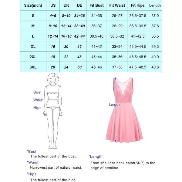 GRACE KARIN Women Sleeveless Lace Patchwork Deep VNeck A Line Flared Party DressWhite