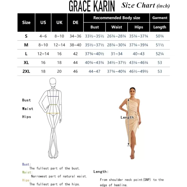 GRACE KARIN Women Sleeveless One Shoulder Sequin Dress Sparkly Glitter Wrap Dress Cocktail Wedding Maxi Dresses with SlitChampagne