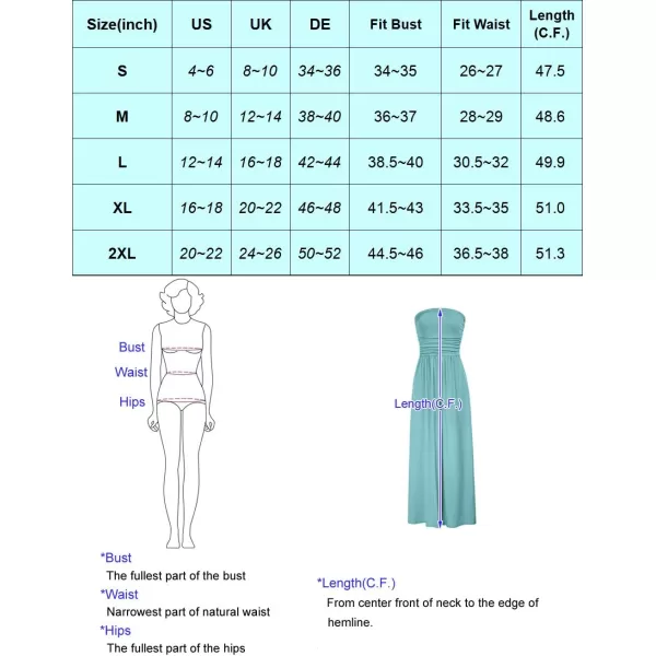 GRACE KARIN Women Strapless Casual Loose Ruched Long Maxi Dress with PocketsFolklore Pattern