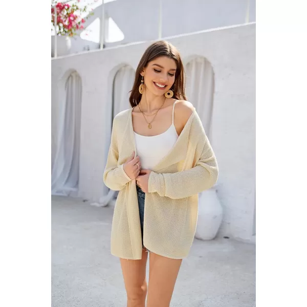 GRACE KARIN Women Summer Oversized Cardigan 2024 Semi Sheer Beach Swimwear Batwing Sleeve Cover UpsApricot