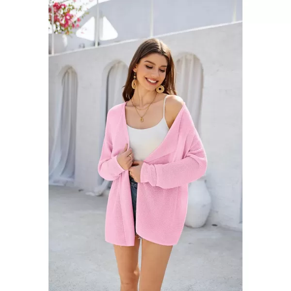 GRACE KARIN Women Summer Oversized Cardigan 2024 Semi Sheer Beach Swimwear Batwing Sleeve Cover UpsPink