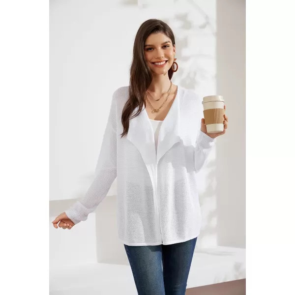 GRACE KARIN Women Summer Oversized Cardigan 2024 Semi Sheer Beach Swimwear Batwing Sleeve Cover UpsWhite