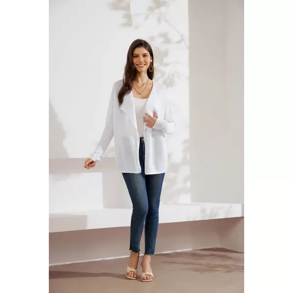GRACE KARIN Women Summer Oversized Cardigan 2024 Semi Sheer Beach Swimwear Batwing Sleeve Cover UpsWhite