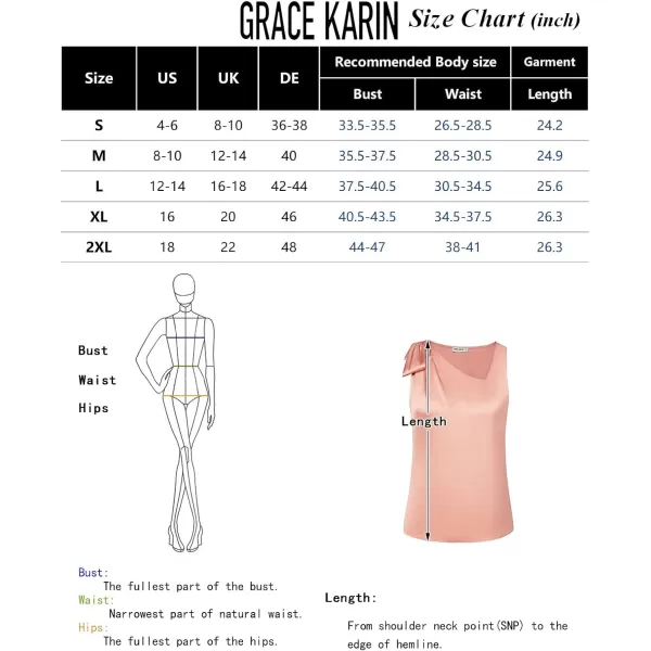 GRACE KARIN Women Summer Satin Tops Sleeveless V Neck BlouseBlack