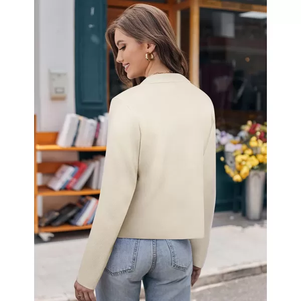 GRACE KARIN Women Sweater Blazer Casual Work Croppped Cardigan Lightweight Button Front Short Knit Blazer Jacket SXXLApricot