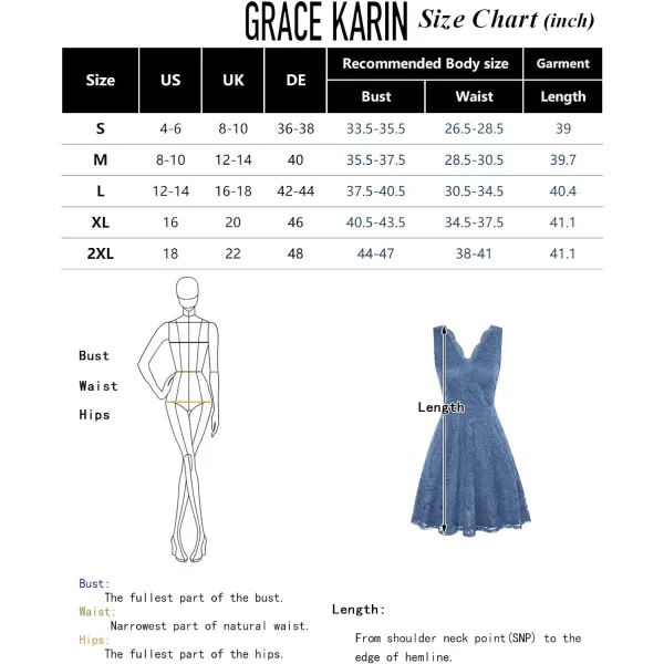 GRACE KARIN Women VNeck Lace Sleeveless Swing ALine Party Knee Length Dresses with PocketsBlack
