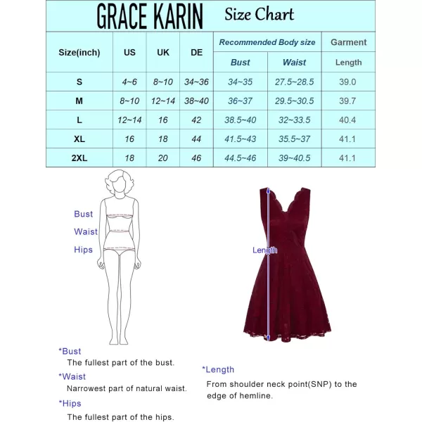 GRACE KARIN Women VNeck Lace Sleeveless Swing ALine Party Knee Length Dresses with PocketsBlack