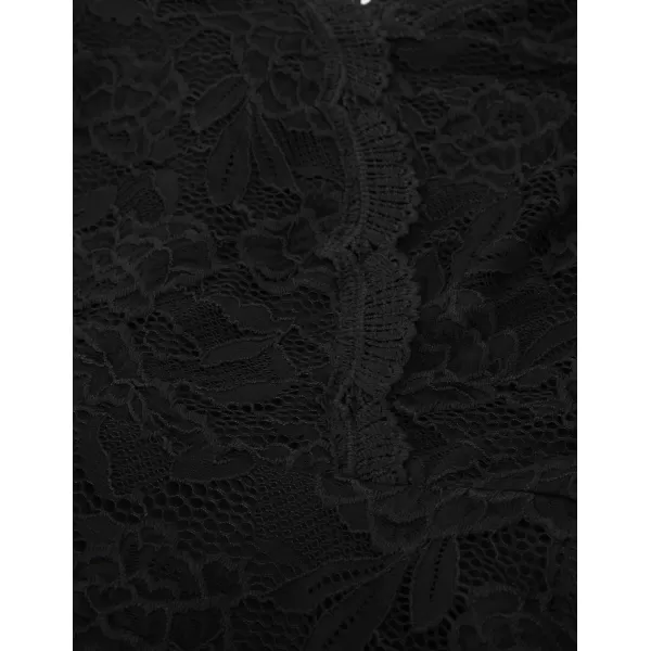 GRACE KARIN Women VNeck Lace Sleeveless Swing ALine Party Knee Length Dresses with PocketsBlack