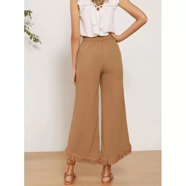 GRACE KARIN Women Wide Leg Linen Palazzo Pants Boho Drawstring Waist Oblique Tassel Hem Beach Trousers with PocketsGRACE KARIN Women Wide Leg Linen Palazzo Pants Boho Drawstring Waist Oblique Tassel Hem Beach Trousers with Pockets
