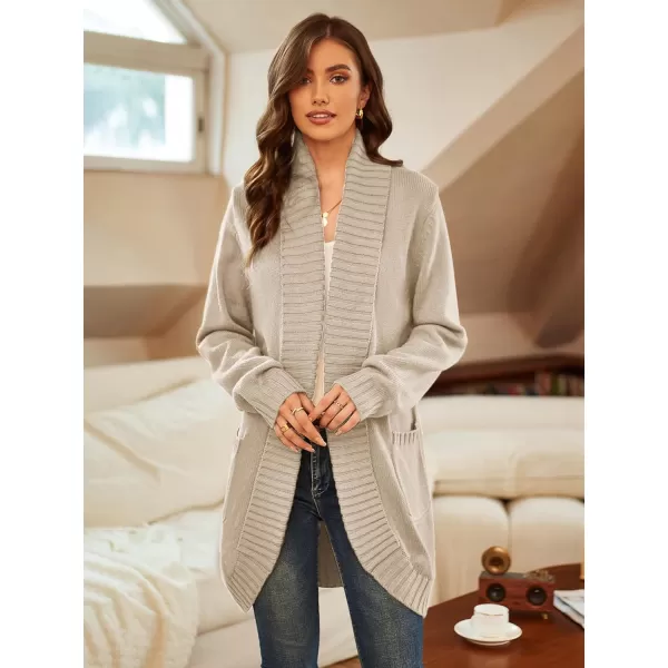 GRACE KARIN Womens 2023 Fall Long Sleeve Chunky Knit Cardigan Draped Open Front Cocoon Sweaters Coat with PocketsApricot