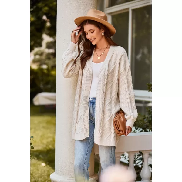 GRACE KARIN Womens 2023 Fall Long Sleeve Chunky Oversized Cardigan Casual Cable Knit Open Front Hip Length Sweater OuterwearApricot