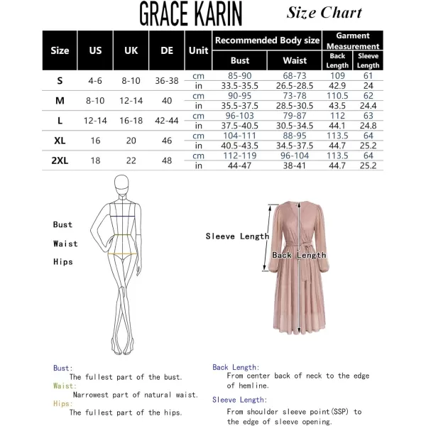 GRACE KARIN Womens 2023 Flowy Wrap V Neck Long Sleeve Midi Dress Glitter Chiffon Wedding Guest Dress with BeltDazzling Blue