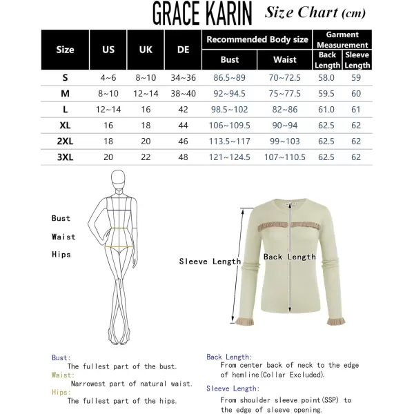 GRACE KARIN Womens 2023 Long Sleeve Cardigan Lightweight Ruffles Knit Cardigan Sweaters S3XLApricot