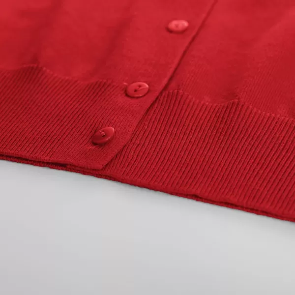 GRACE KARIN Womens 2023 Long Sleeve Cardigan Lightweight Ruffles Knit Cardigan Sweaters S3XLRed