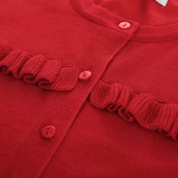 GRACE KARIN Womens 2023 Long Sleeve Cardigan Lightweight Ruffles Knit Cardigan Sweaters S3XLRed