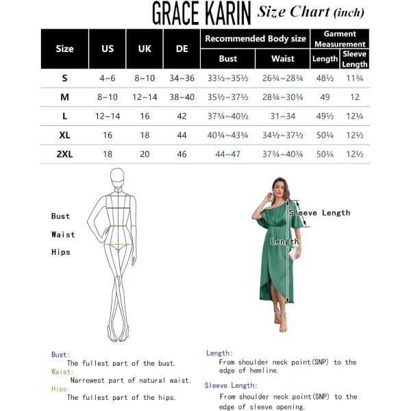 GRACE KARIN Womens 2023 Off One Shoulder Satin Ruched Dresses A Line High Low Formal Wedding Guest Evening Cocktail DressesBlacksatin