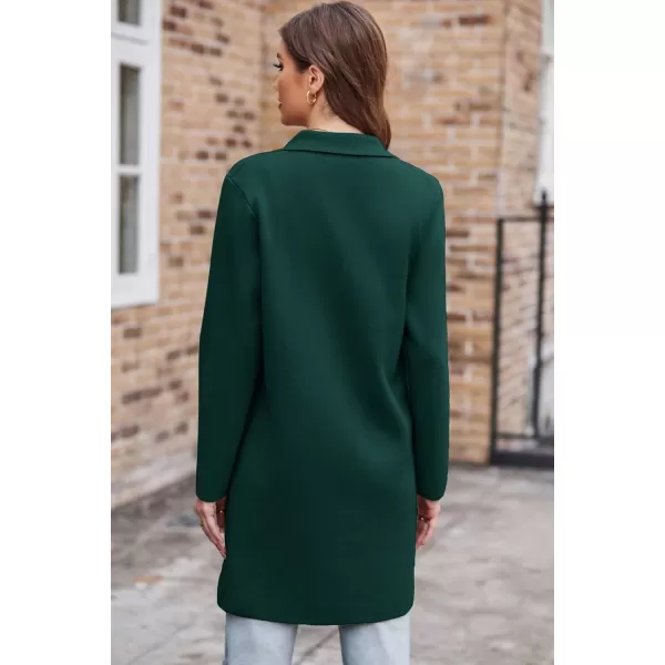 GRACE KARIN Womens 2024 Fashion Open Front Long Cardigan Sweaters Long Sleeve Lapel Knit Sweater Jacket with PocketsGreen