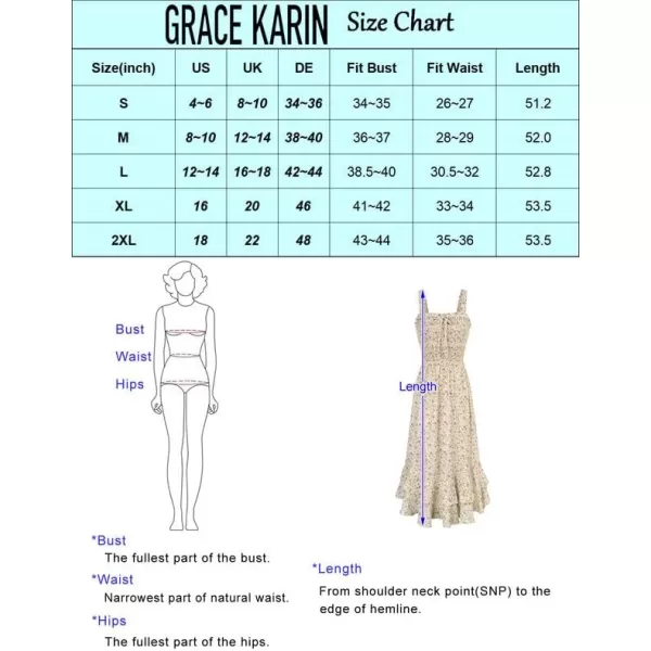 GRACE KARIN Womens 2024 Summer Floral Boho Dress Square Neck Strapped Swing A Line Beach Long Maxi DressBeige