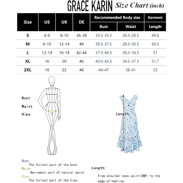 GRACE KARIN Womens 2024 Summer Floral Casual Sleeveless V Neck Ruffle Layered Beach ALine Boho Flowy Maxi DressesBlue