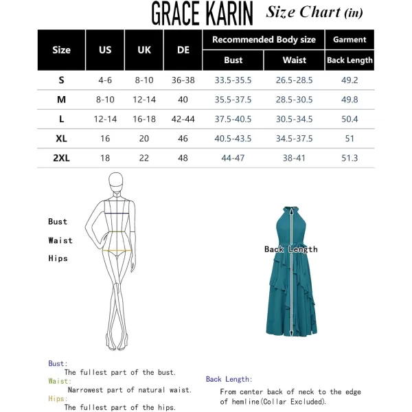 GRACE KARIN Womens 2024 Summer Sleeveless Halter Neck Ruffle Hem Split Flowy Swing Long Midi Dress with BeltBlack