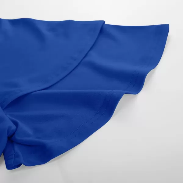 GRACE KARIN Womens 2024 Summer Tops Ruffle Sleeve Basic T Shirts Dressy Casual Ruched Work BlousesRoyal Blue