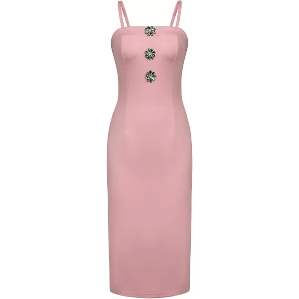 GRACE KARIN Womens 2024 Work Business Casual 2 Piece Outfits Midi Pencil Dress with 34 Sleeve Blazer Jacket Suit SetsPink