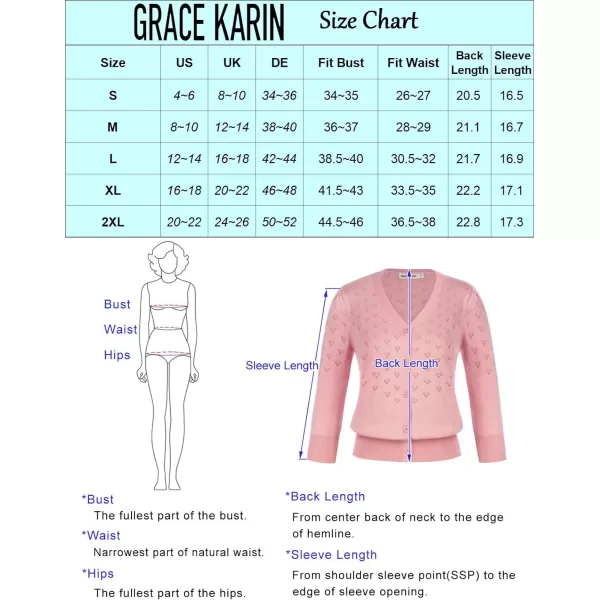 GRACE KARIN Womens 34 Sleeve Button Down Knit Cropped Bolero Shrug Cardigan Sweater Open Front Lightweight SweatersLight Blue