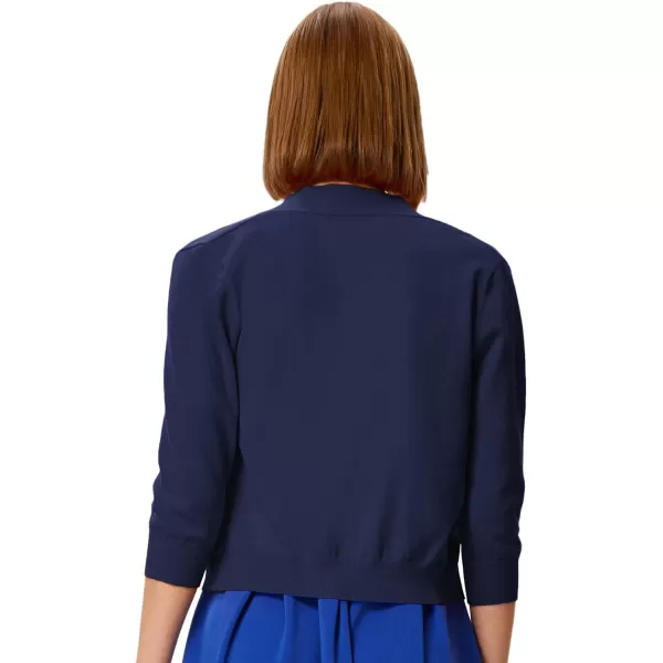 GRACE KARIN Womens 34 Sleeve Cardigan Knit Sweaters Cropped Open Front Shrug Bolero11navy