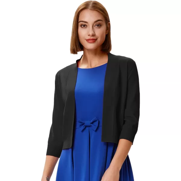 GRACE KARIN Womens 34 Sleeve Cardigan Knit Sweaters Cropped Open Front Shrug BoleroBlackbrink Pink