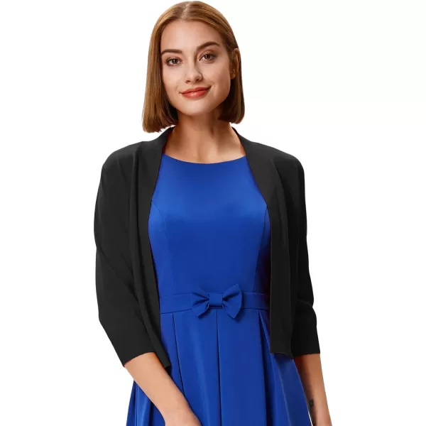 GRACE KARIN Womens 34 Sleeve Cardigan Knit Sweaters Cropped Open Front Shrug BoleroBlackbrink Pink