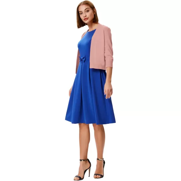 GRACE KARIN Womens 34 Sleeve Knit Cropped Cardigan Sweaters Open Front Bolero Shrugs Coat Tops S3XLLight Pink