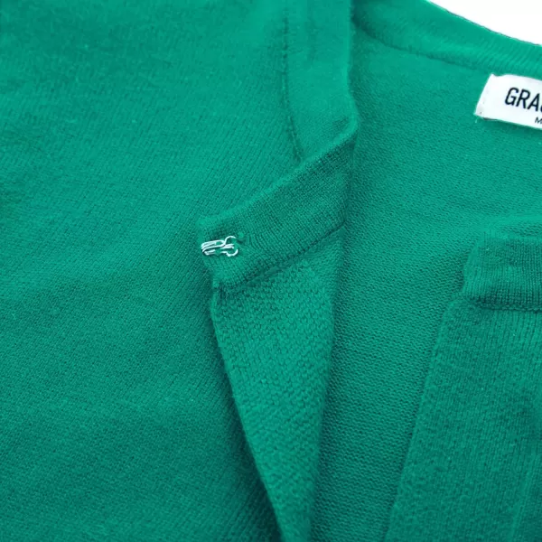 GRACE KARIN Womens 34 Sleeve Open Front Knit Cropped Bolero Shrug Cardigan SweaterGreen