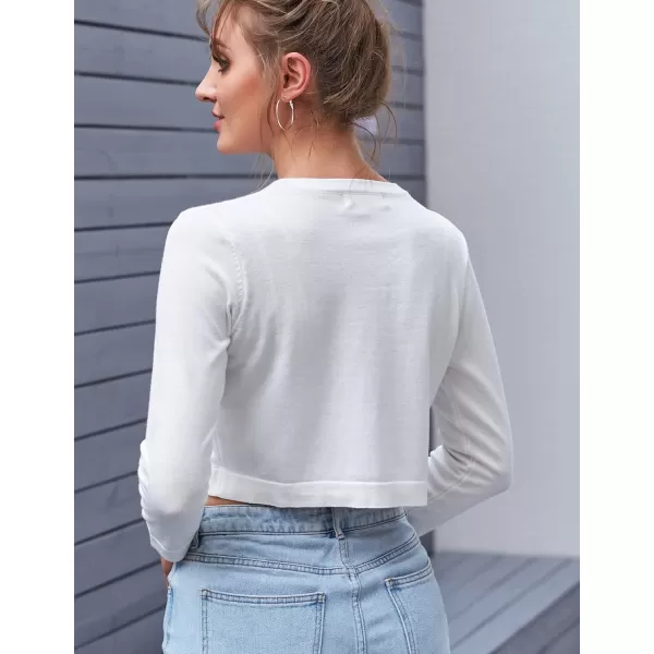 GRACE KARIN Womens 34 Sleeve Open Front Knit Cropped Bolero Shrug Cardigan SweaterIvory