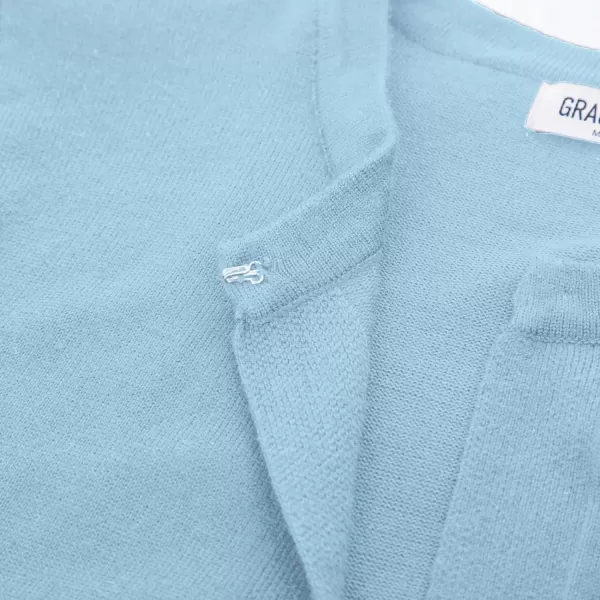 GRACE KARIN Womens 34 Sleeve Open Front Knit Cropped Bolero Shrug Cardigan SweaterLight Blue