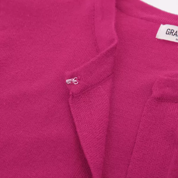 GRACE KARIN Womens 34 Sleeve Open Front Knit Cropped Bolero Shrug Cardigan SweaterRose Red