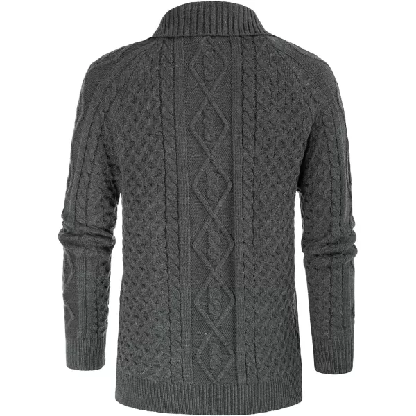 GRACE KARIN Womens Button Down Chunky Cable Knit Cardigan Long Sleeve Stand Collar Cardigan Sweaters Fall OutwearDark Heather Grey