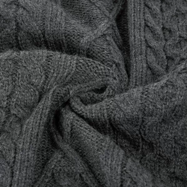 GRACE KARIN Womens Button Down Chunky Cable Knit Cardigan Long Sleeve Stand Collar Cardigan Sweaters Fall OutwearDark Heather Grey