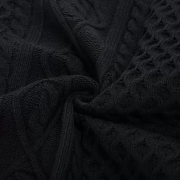 GRACE KARIN Womens Button Down Chunky Cable Knit Cardigan Long Sleeve Stand Collar Cardigan Sweaters FallnbspOutwearBlack1