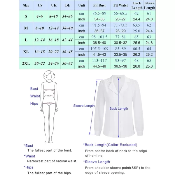 GRACE KARIN Womens Button Down Shirts Short Sleeve Long Sleeve Business Casual Tops V Neck BlouseNavylong Sleeve