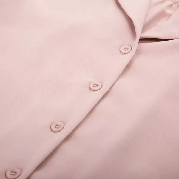 GRACE KARIN Womens Button Down Shirts Short Sleeve Long Sleeve Business Casual Tops V Neck BlousePink