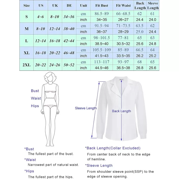 GRACE KARIN Womens Button Down Shirts Short Sleeve Long Sleeve Business Casual Tops V Neck BlouseWhitelong Sleeve