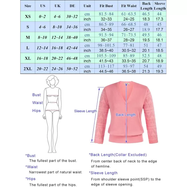 GRACE KARIN Womens Cardigans Shrugs for Dresses 34 Sleeve Cardigan V Neck Button Down Sweater LightweightLight Pink