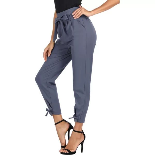 GRACE KARIN Womens Casual High Waist Pencil Pants with BowKnot Pockets for WorkBluegray