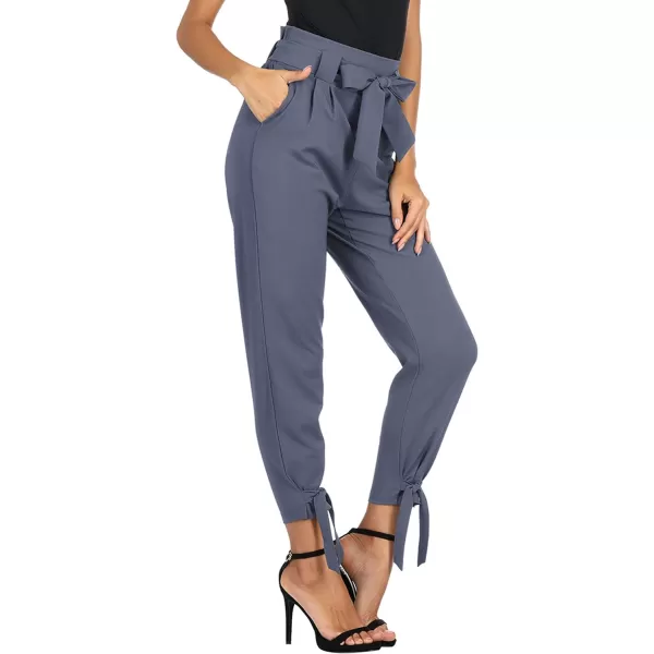 GRACE KARIN Womens Casual High Waist Pencil Pants with BowKnot Pockets for WorkBluegray