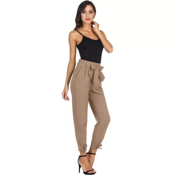 GRACE KARIN Womens Casual High Waist Pencil Pants with BowKnot Pockets for WorkCamel