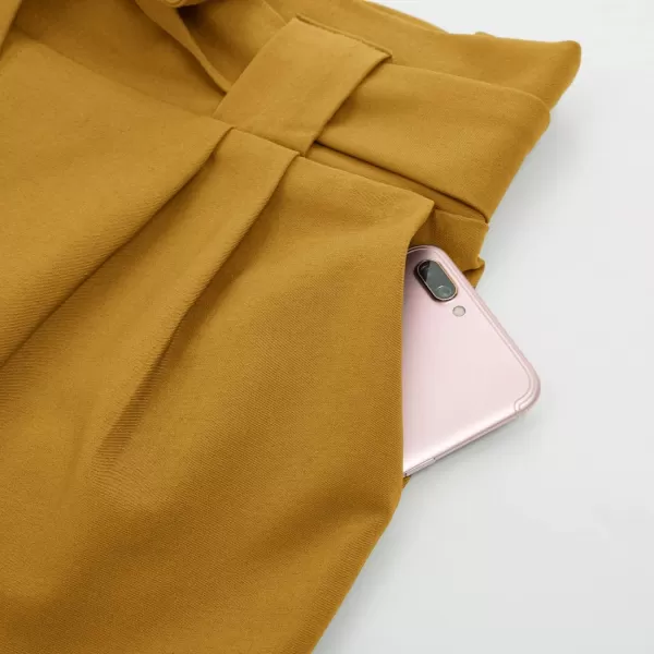 GRACE KARIN Womens Casual High Waist Pencil Pants with BowKnot Pockets for WorkHarvest Gold