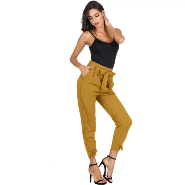 GRACE KARIN Womens Casual High Waist Pencil Pants with BowKnot Pockets for WorkHarvest Gold