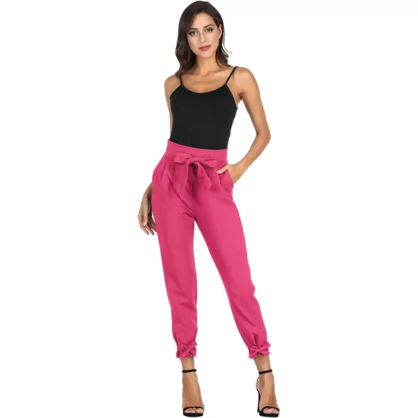 GRACE KARIN Womens Casual High Waist Pencil Pants with BowKnot Pockets for WorkHot Pink